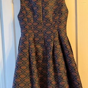 BROOKS BROTHERS- NWT - Navy Floral Fit-and-Flare Dress